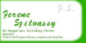 ferenc szilvassy business card