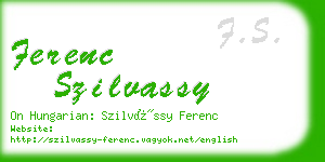 ferenc szilvassy business card